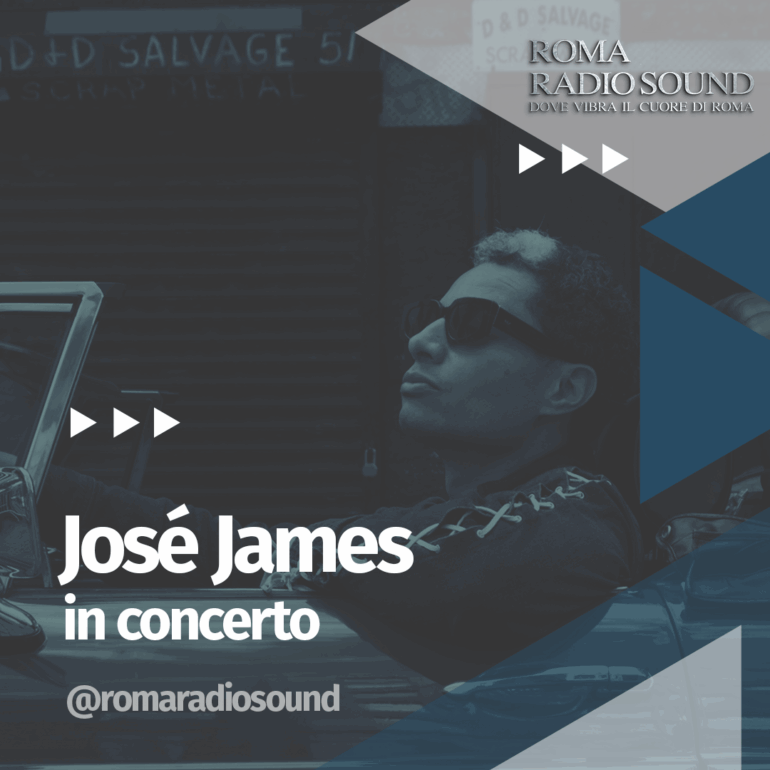 José James in auto su una decappottabile rossa post per i social