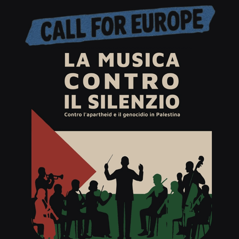 locandina : Anche l'Italia si unisce all'onda musicale per Gaza: Roma pronta a risuonare